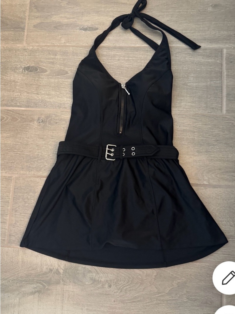 Venus Black Halter Bathing Suit Belted 
 - Women's